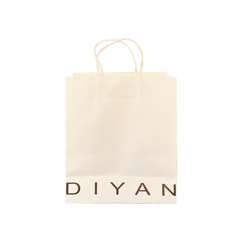 Brugerdefineret trykt dit eget logo Hvid Brun Kraft Gave Craft Shopping Papirpose med håndtag