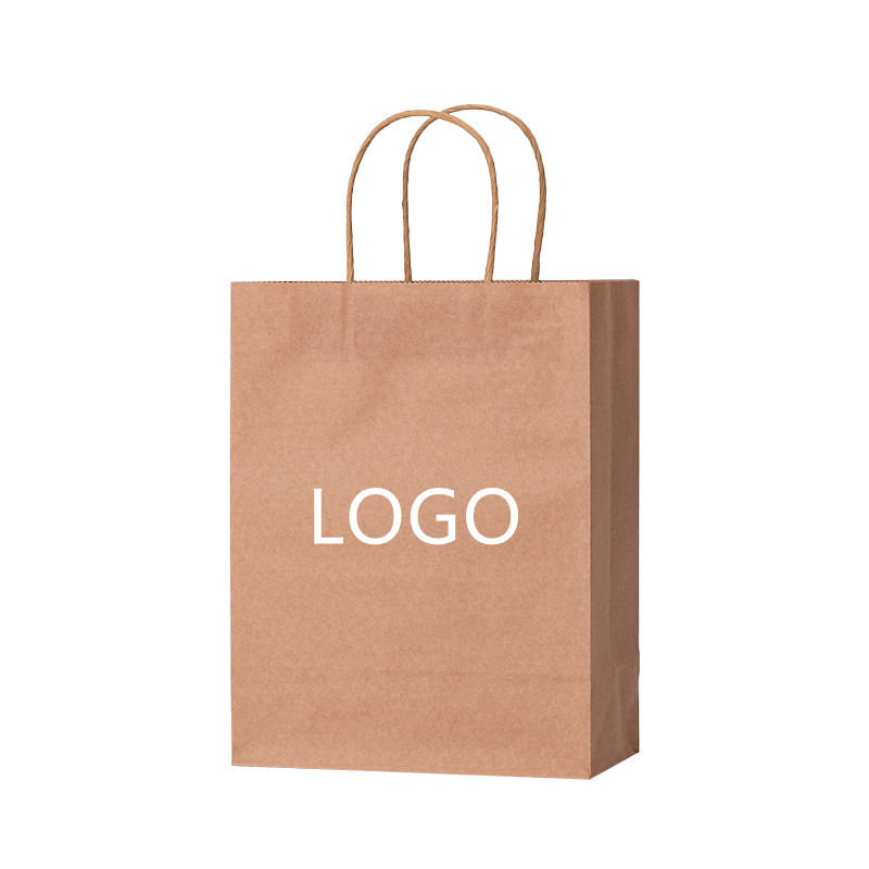 Brugerdefinerede Kraft-papirposer Mælk Te Takeaway-emballage Muleposer Gaveemballage Indkøbsposer med logo