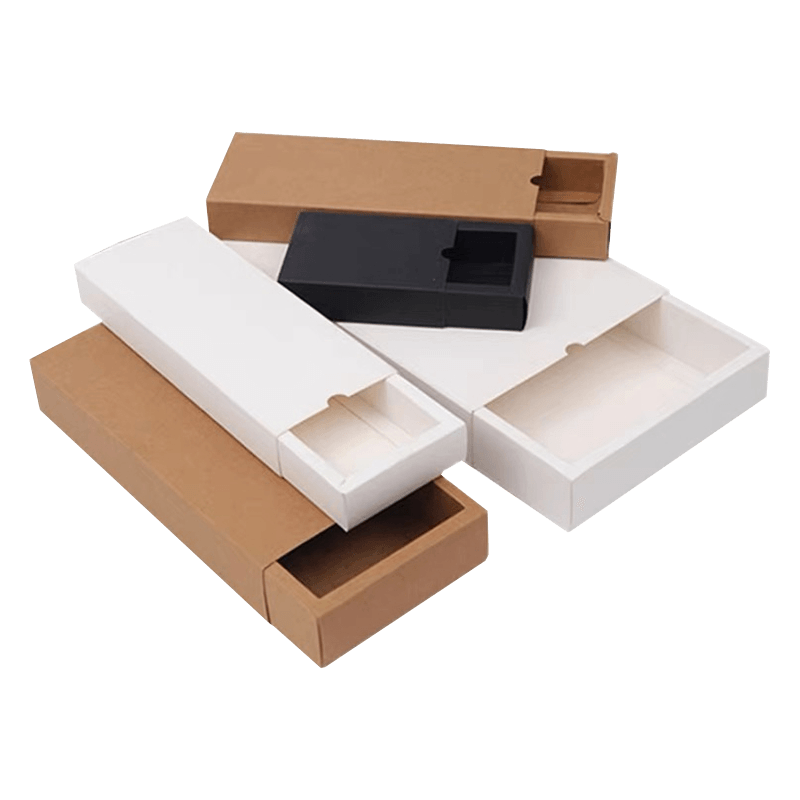 Brugerdefineret engros brun Kraft papirskuffe Boks Foldbar Flad Hvid Card Box Undertøj Sokker Gaveæske Udskrivning Logo